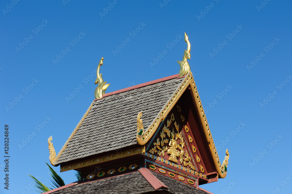 Thailand-November 5, 2015:Close up of decorated wall in front of, Thailand temple Thailand-November 5, 2015:Close up of decorated wall in front of, Thailand temple