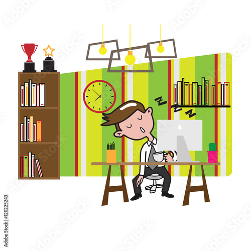 Man sleeping in office