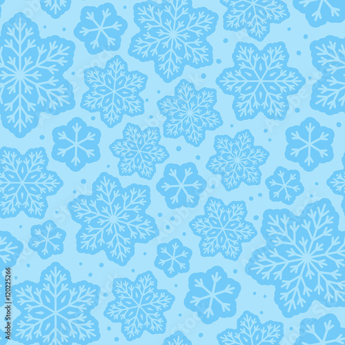 Seamless pattern with snowflakes ornate 3