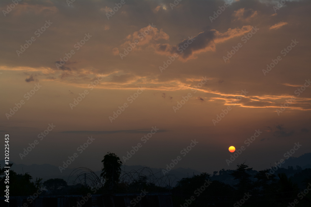 Sunset with clouds and mountain in the evening of
Itanagar, Arunachal Pradesh. Sunset with clouds and mountain in the evening of
Itanagar, Arunachal Pradesh.