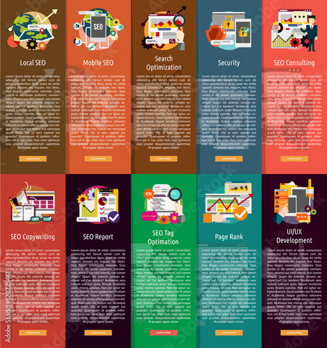SEO and Development Vertical Banner Concept