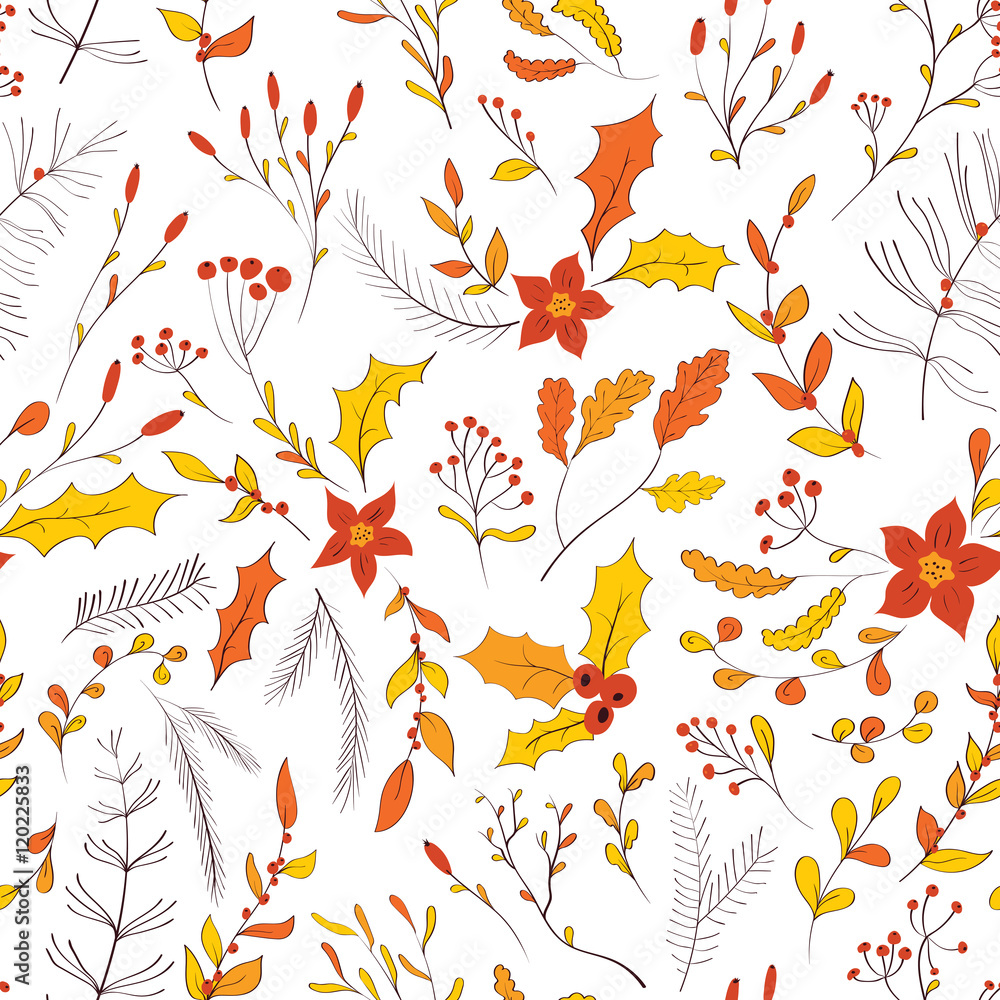 Seamless autumn garden pattern Seamless autumn garden pattern