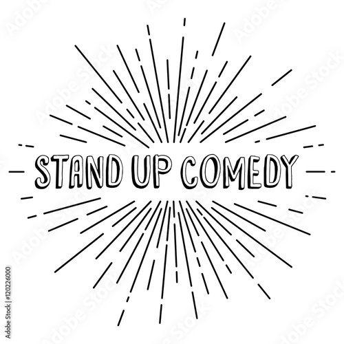 stand up comedy text show sunrays retro theme