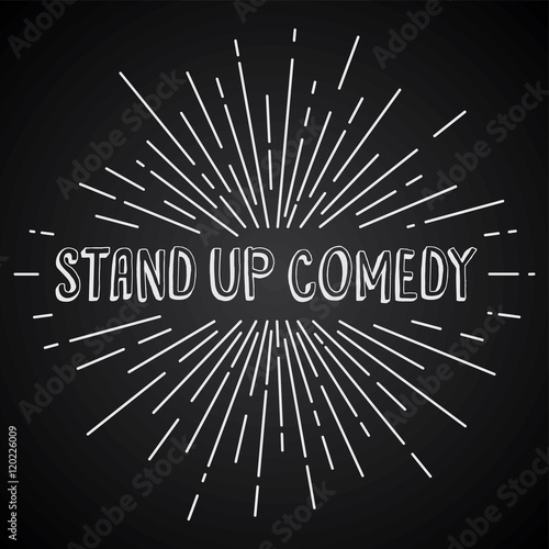 stand up comedy text show sunrays retro theme
