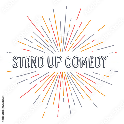 stand up comedy text show sunrays retro theme