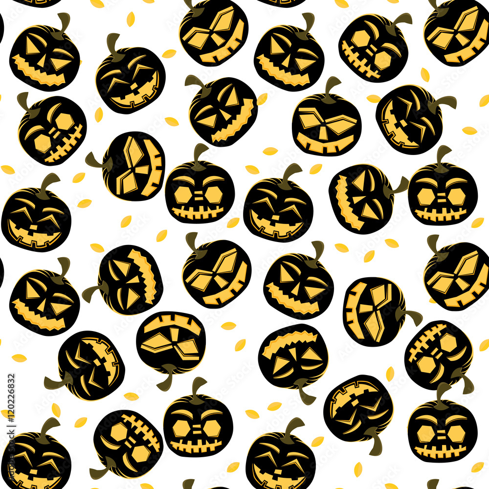 Seamless Pattern with Halloween Pumpkins. Seamless Pattern with Halloween Pumpkins.
