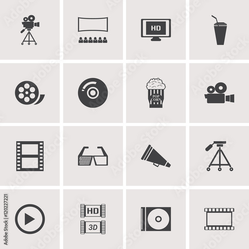 Stock Vector Illustration: Movies icons