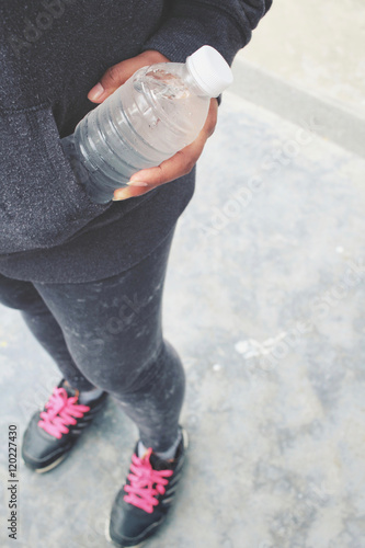 Water bottle on hand