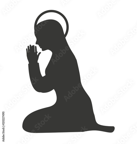 virgin mary manger character vector illustration design