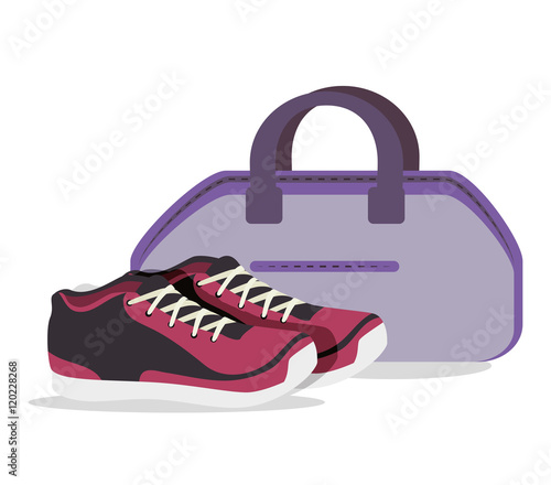 cartoon sneakers fitness sport elements design vector illustration eps 10