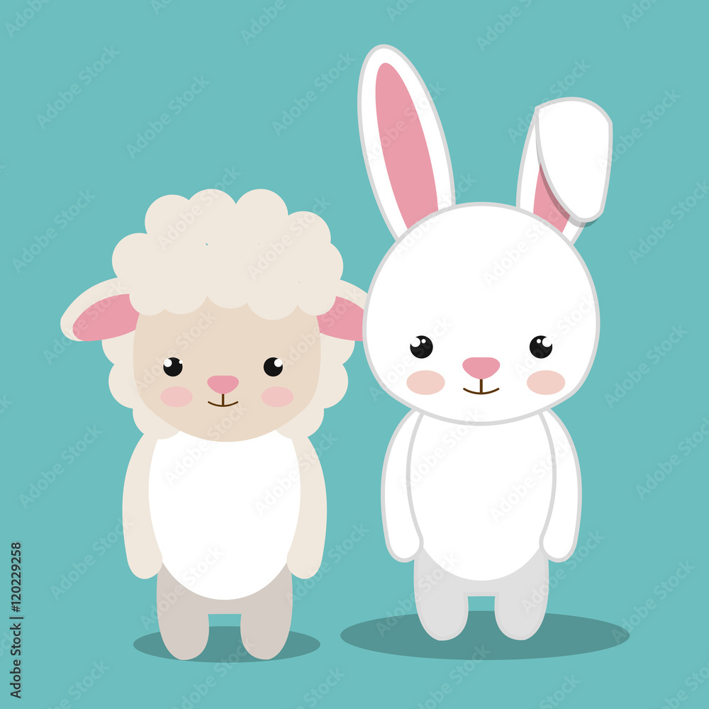 cartoon animal sheep rabbit plush stuffed design vector illustration eps 10 cartoon animal sheep rabbit plush stuffed design vector illustration eps 10