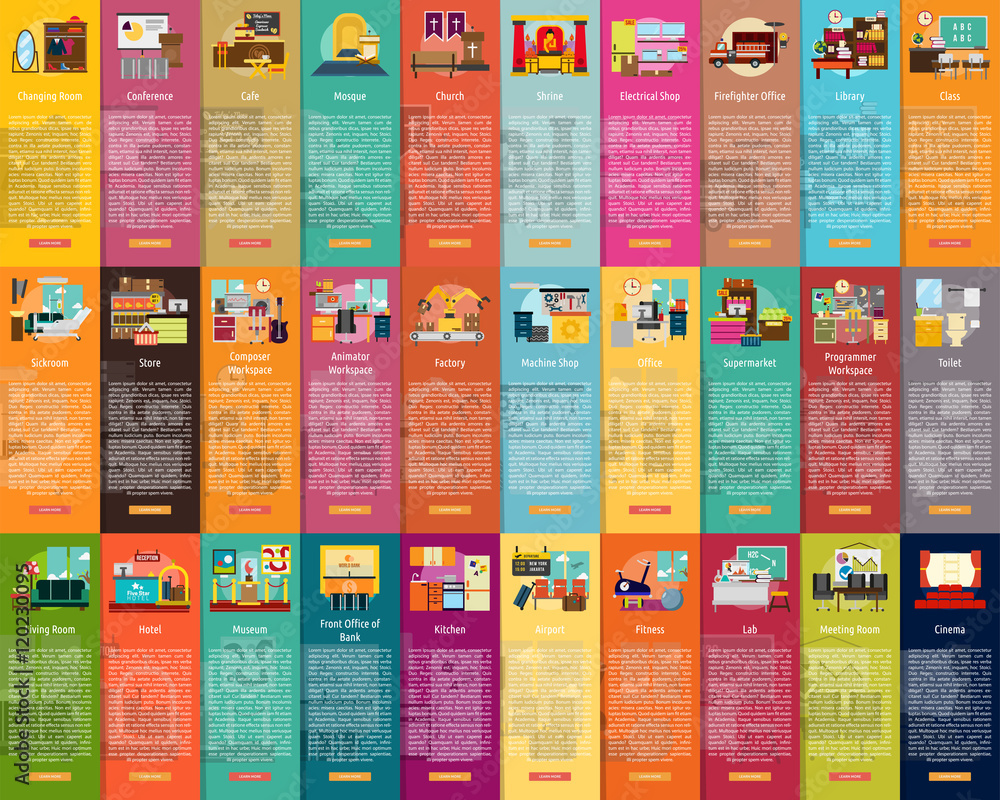 Building Interior Vertical Banner Concept Building Interior Vertical Banner Concept