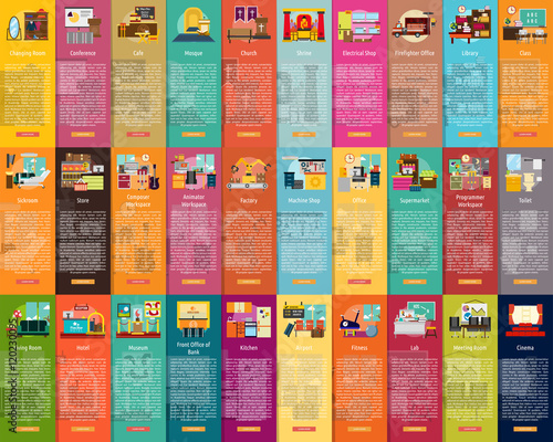 Building Interior Vertical Banner Concept
