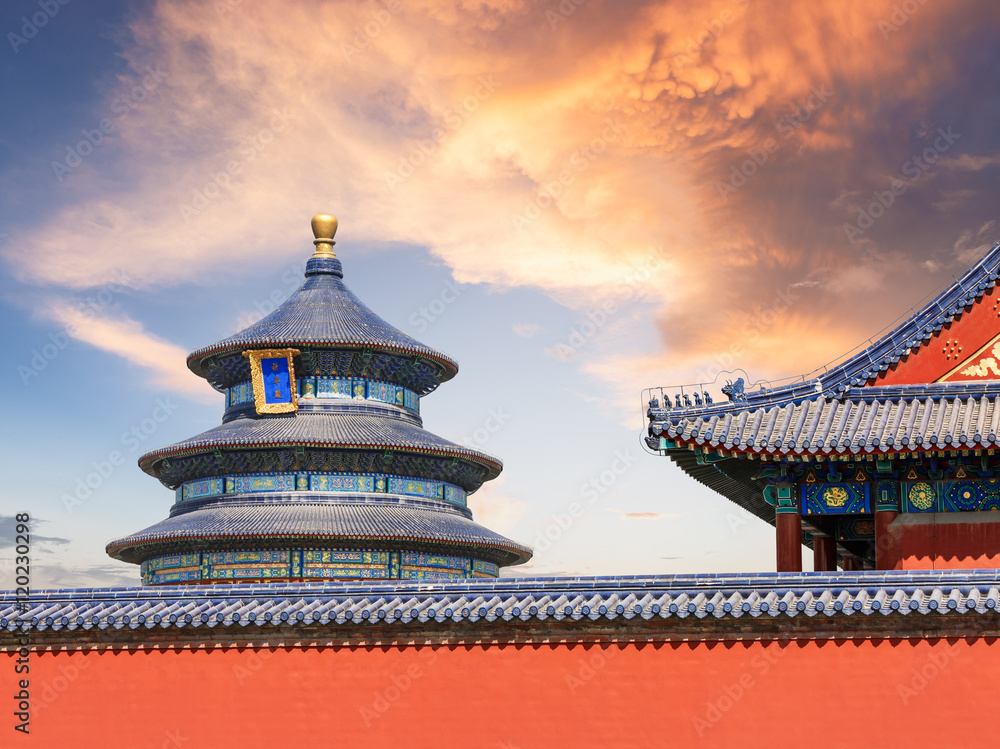 The beauty of the ancient temple,Temple of Heaven in Beijing,China The beauty of the ancient temple,Temple of Heaven in Beijing,China