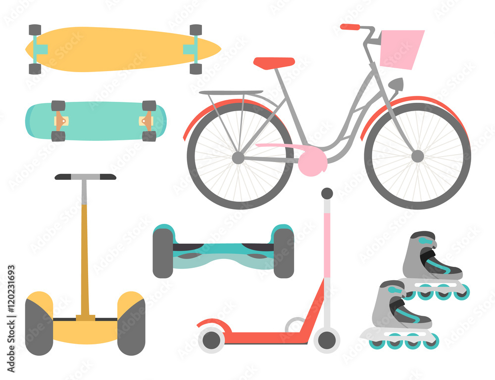 Means of transport vector icons set Means of transport vector icons set
