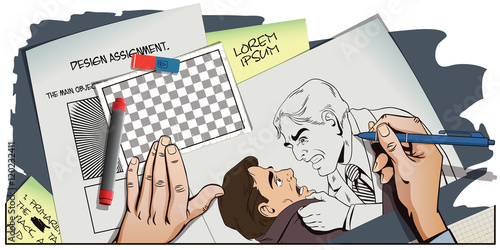 Conflict men. Fight businessman.