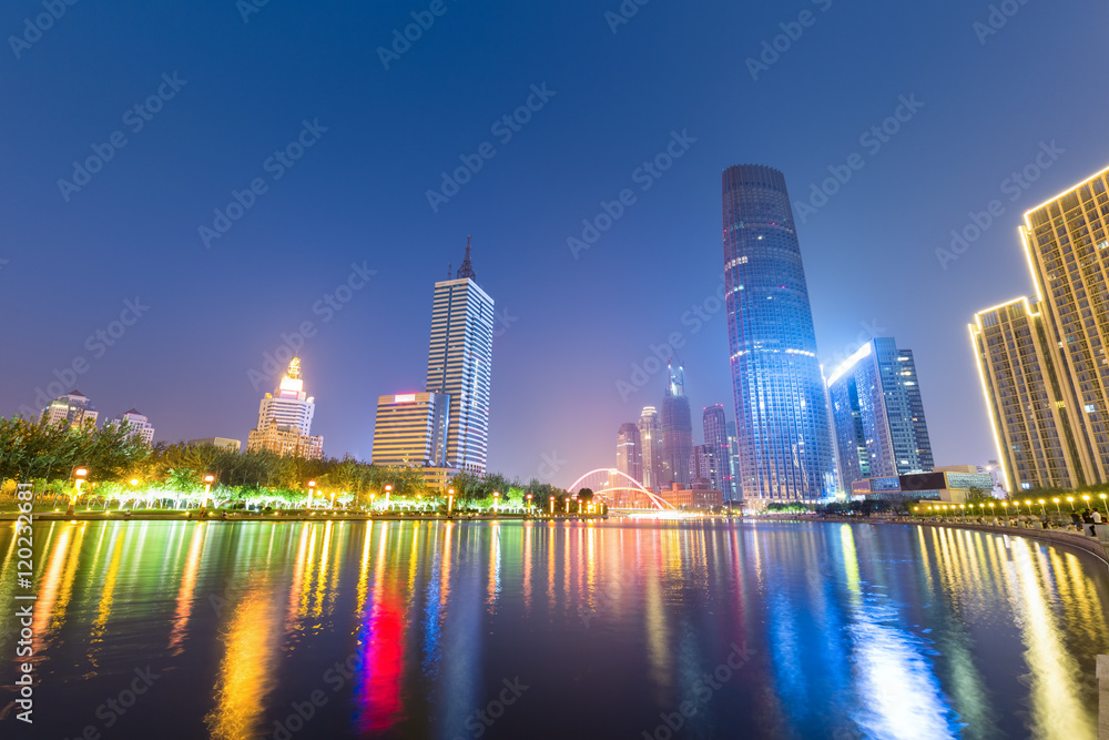 Obraz premium beautiful night view of tianjin