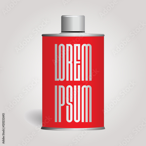 Red flask, with blank label. Vector illustration.