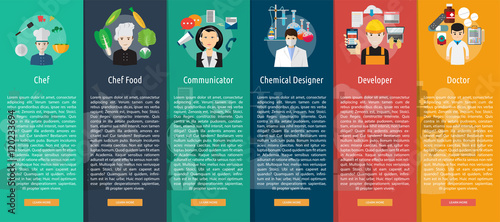 Human Profession Vertical Banner Concept