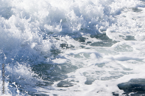 Wave of a ferry ship on the open ocean