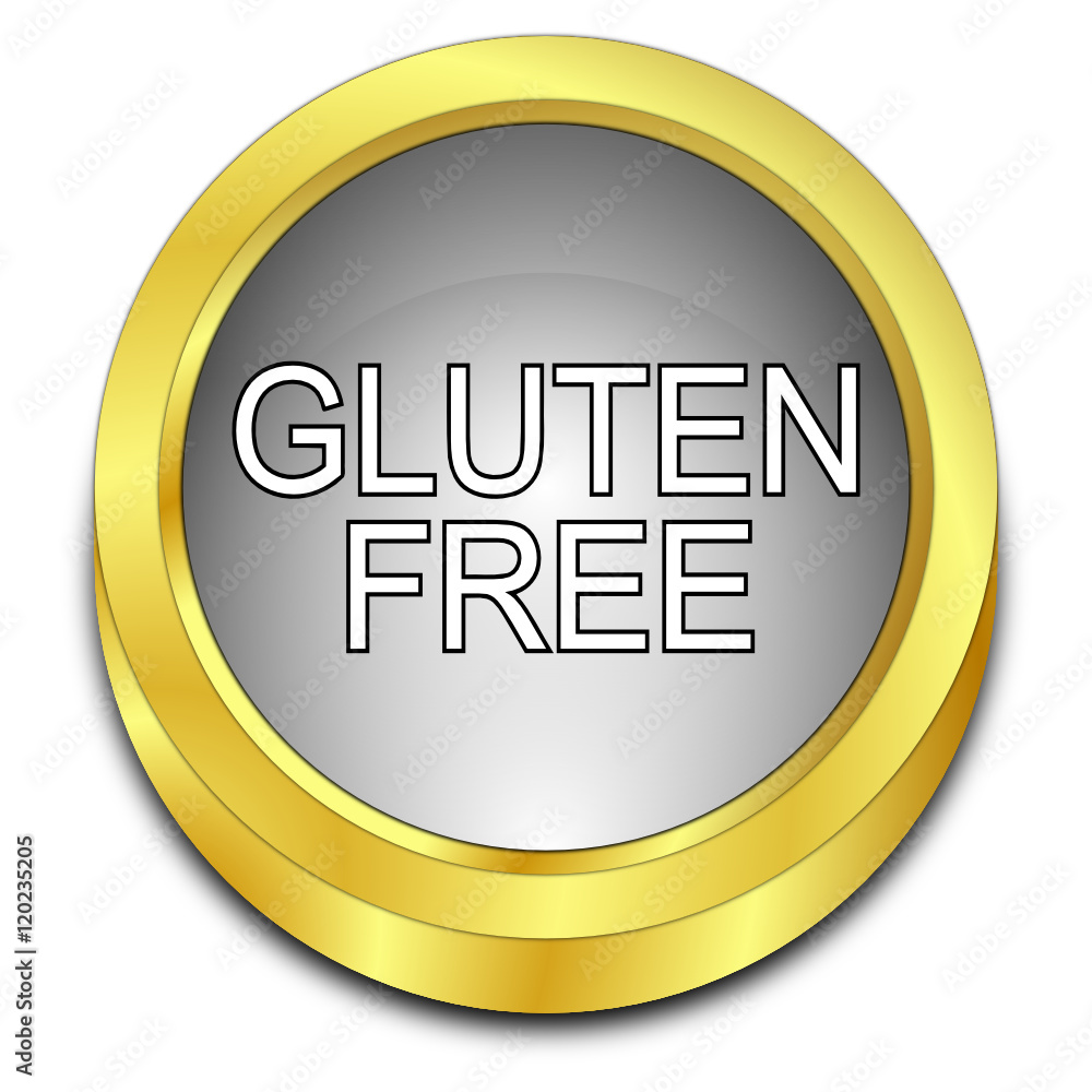 Gluten free Button - 3D illustration Gluten free Button - 3D illustration