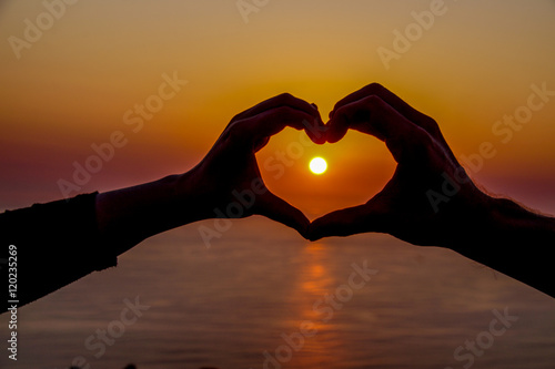 Love Heart Hands Sunset in Cape Town, South Africa