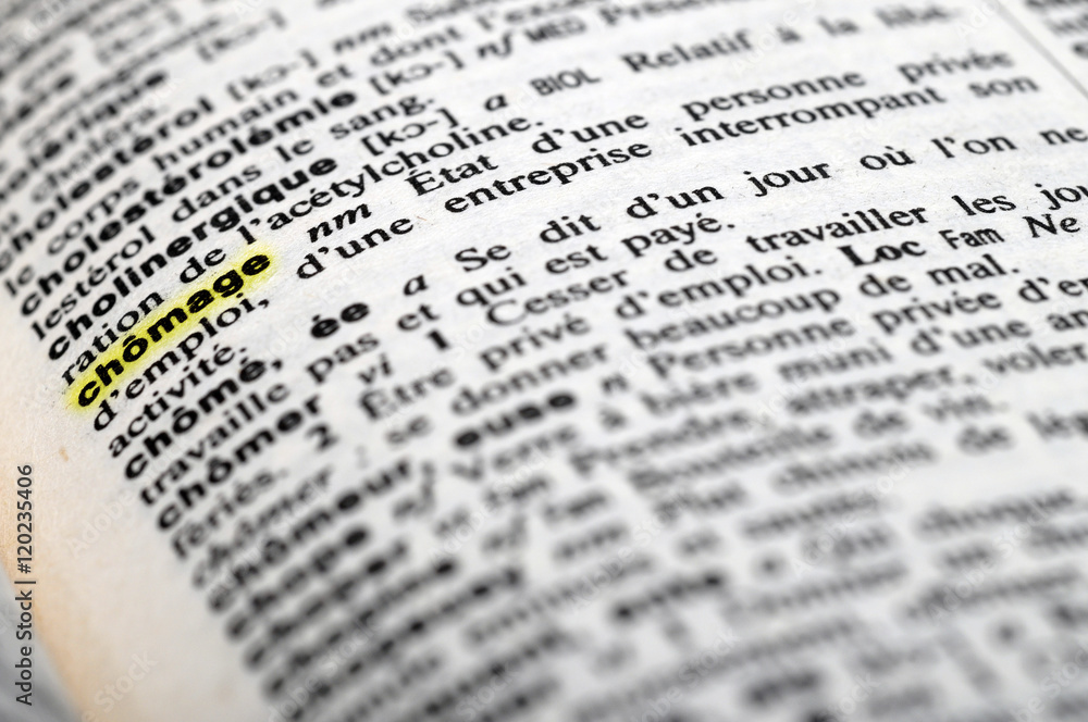 Close up of french dictionary Close up of french dictionary