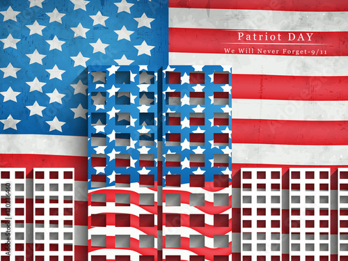 Illustration of U.S.A Flag for Patriot Day