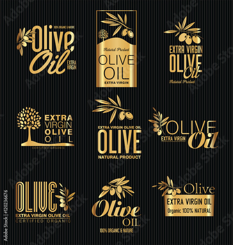 Olive oil retro vintage labels collection