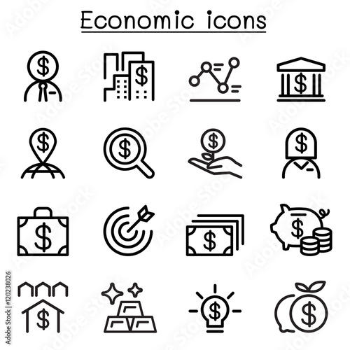 Economic   Business   Investment icons set