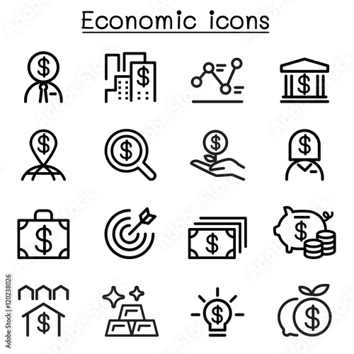 Economic , Business & Investment icons set