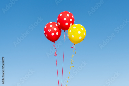 Flying balloons with polka dot