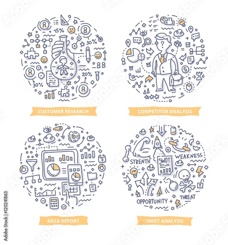 Research & Analysis Doodle Illustrations