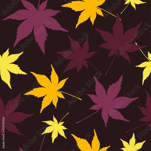 Seamless vector background with decorative leaves. Print. Cloth design  wallpaper.