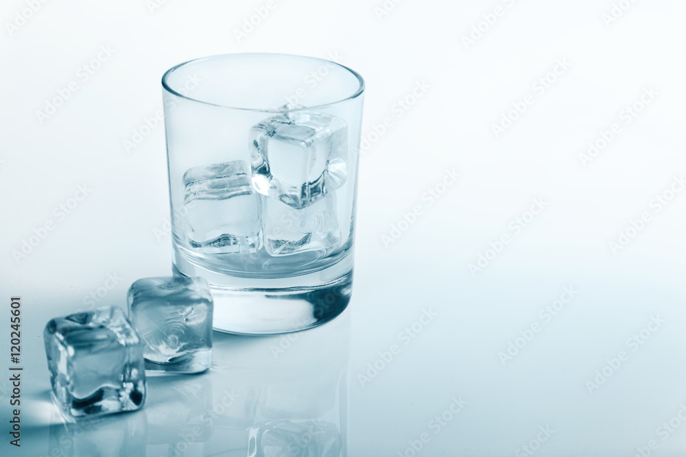 Empty glass with ice cubes beauty photo studio shot Empty glass with ice cubes beauty photo studio shot