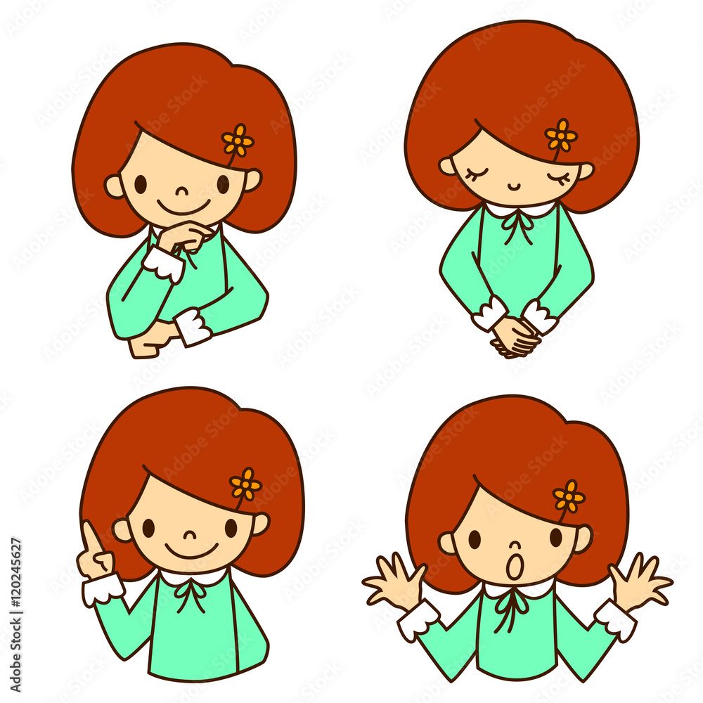 cartoon girl face set. vector illustration. cartoon girl face set. vector illustration.
