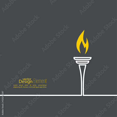 Vector icon of  torch.