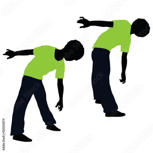 boy silhouette in Lifting Pose