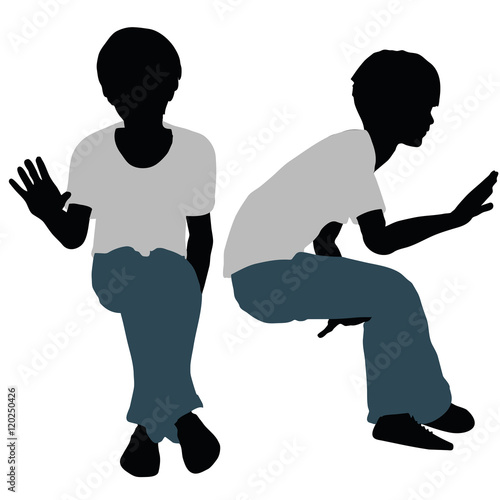 boy silhouette in Happy Talk Pose