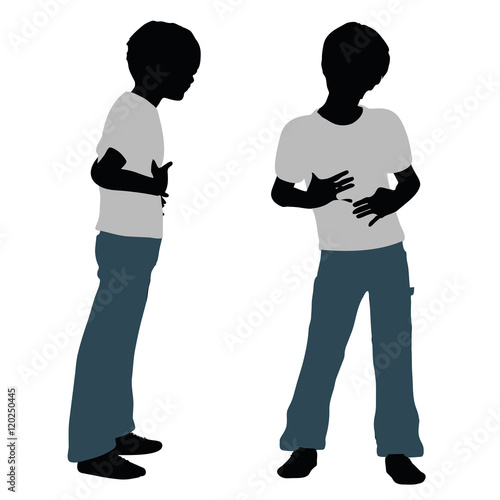 boy silhouette in Happy Talk Pose