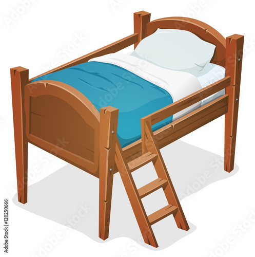 Wood Bed With Ladder
