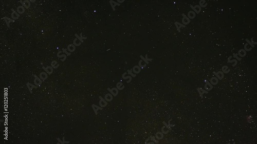 Astronomy picture showing stars of the Milky Way in Scutum constellation. The picture was made of 52 photos, 30 seconds exposure each. Some sattelites as well as star clusters are visible.  photo
