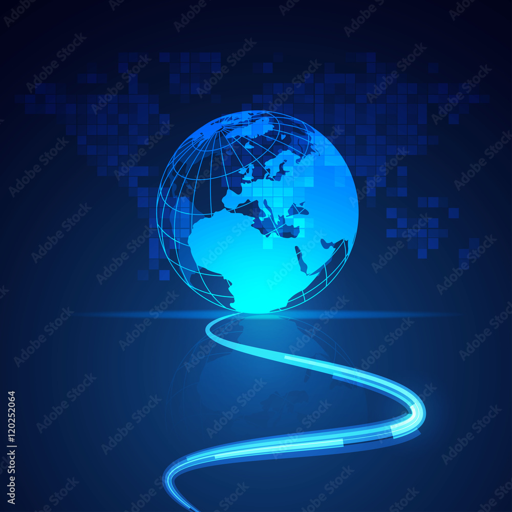 Fotografie abstract digital technology world, futuristic background