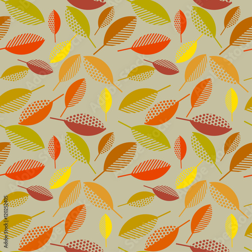 autumn leaves vector illustration abstract. seamless pattern wit