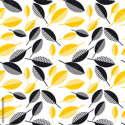 autumn leaves vector illustration abstract. seamless pattern wit