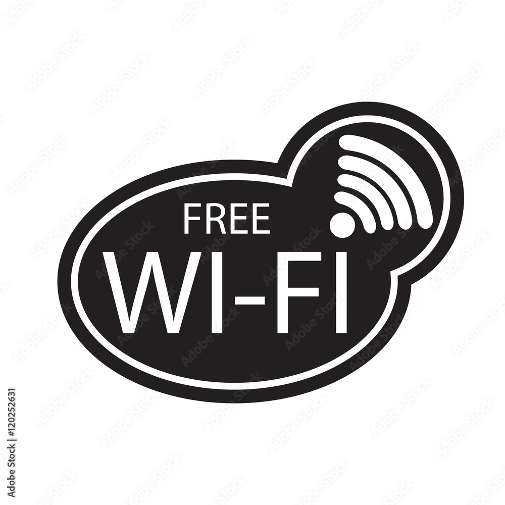 Free Wi-Fi zone vector icon Free Wi-Fi zone vector icon