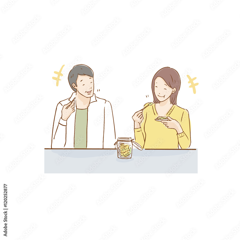 カップル 食事 イラスト Stock Vector Adobe Stock