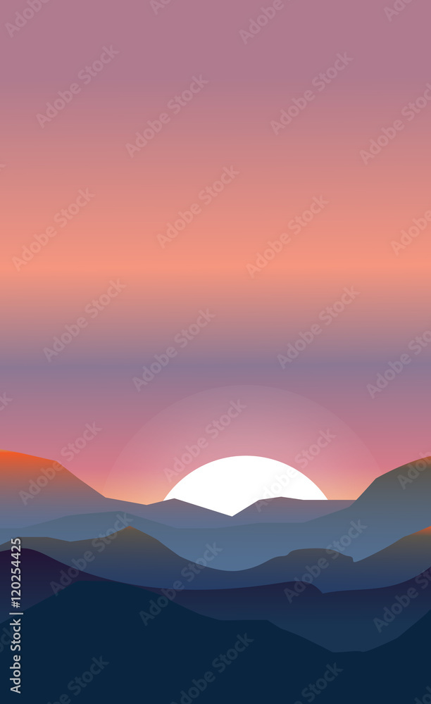 Abstract landscape of a sunset
