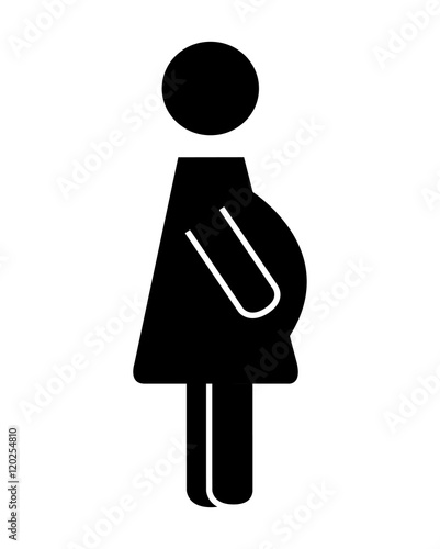 woman pregnancy silhouette icon vector illustration design