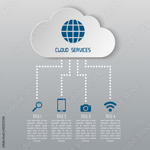 Modern design infographic can illustrate a strategy, cloud computing, cloud technologies, cloud storage. Infographic template can be used for chart, diagram, web design
